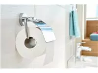 Een Toiletrolhouder met deksel tesa® Smooz hoogglans verchroomd metaal zelfklevend koop je bij Van Leeuwen Boeken- en kantoorartikelen