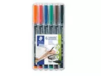 Een Viltstift Staedtler Lumocolor 317 permanent M set à 6 stuks koop je bij The Cartridge Company