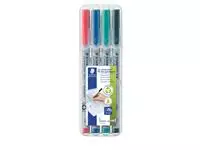 Een Viltstift Staedtler Lumocolor 311 non permanent S set à 4 assorti koop je bij Tonerinktshop