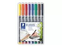 Een Viltstift Staedtler Lumocolor 313 permanent S set à 8 stuks assorti koop je bij QuickOffice BV