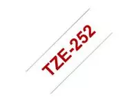 Een Labeltape Brother P-touch TZE-252 24mm rood op wit koop je bij Van Hoye Kantoor BV