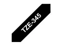 Een Labeltape Brother P-touch TZE-345 18mm wit op zwart koop je bij Van Hoye Kantoor BV