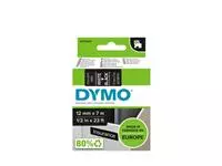 Een Labeltape Dymo D1 45021 720610 12mmx7m polyester wit op zwart koop je bij Totaal Kantoor Goeree
