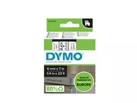 Een Labeltape Dymo LabelManager D1 polyester 6mm zwart op transparant koop je bij Van Leeuwen Boeken- en kantoorartikelen