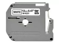 Een Labeltape Brother P-touch M-K231 12mm zwart op wit koop je bij KantoorProfi België BV
