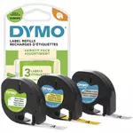 Labeltape Dymo LetraTag 12mm assorti 3 stuks