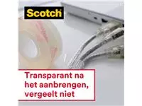 Plakband Scotch Crystal 600 19mmx7.5m transparant 2+1 gratis + afroller