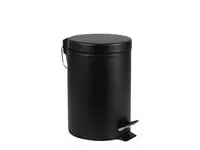 Een Afvalbak BRASQ pedaalemmer 12 liter zwart koop je bij Totaal Kantoor Goeree