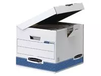 Een Archiefdoos Bankers Box System flip top kubus wit blauw koop je bij Unimark Office B.V.