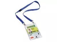 Een Badge Durable voor evenementen A6 met koord blauw koop je bij EconOffice