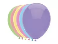 Een Ballon Haza uni 30cm 100 stuks pastel assorti koop je bij Van Leeuwen Boeken- en kantoorartikelen
