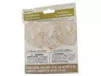 Een Ballon transparant met goud confetti 6 stuks 30cm koop je bij Van Leeuwen Boeken- en kantoorartikelen