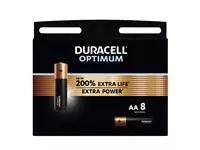 Een Batterij Duracell Optimum 200% 8xAA koop je bij Kantoorvakhandel van der Heijde