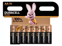 Een Batterij Duracell Plus 16xAA koop je bij EconOffice