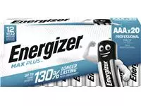 Een Batterij Energizer Max Plus 20xAAA alkaline koop je bij Van Leeuwen Boeken- en kantoorartikelen