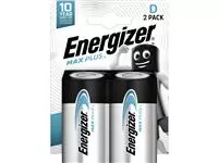 Een Batterij Energizer Max Plus 2xD alkaline koop je bij Totaal Kantoor Goeree