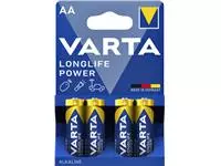 Een Batterij Varta Longlife Power 4xAA koop je bij Totaal Kantoor Goeree