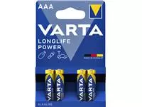 Een Batterij Varta Longlife Power 4xAAA koop je bij Van Hoye Kantoor BV