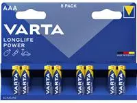 Een Batterij Varta Longlife Power 8xAAA koop je bij Van Hoye Kantoor BV