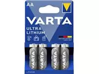 Een Batterij Varta Ultra lithium 4xAA koop je bij Kantoorvakhandel van der Heijde