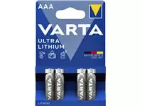 Een Batterij Varta Ultra lithium 4xAAA koop je bij Van Hoye Kantoor BV