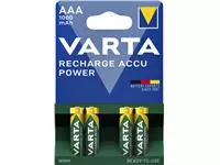 Een Batterij oplaadbaar Varta 4xAAA 1000mAh ready2use koop je bij Totaal Kantoor Goeree