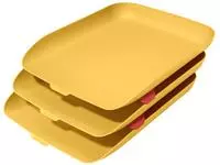 Een Brievenbak Leitz Cosy set van 3 A4 warm geel koop je bij Van Leeuwen Boeken- en kantoorartikelen