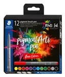 Een Brushpen Staedtler PigmentArts set à 12 kleuren koop je bij Goedkope Kantoorbenodigdheden
