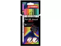 Een Brushstift STABILO Pen 568/10 Arty assorti set à 10 stuks koop je bij KantoorProfi België BV