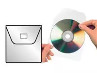 Een Cd/dvd Hoes 3L 127x127mm met klep zelfklevend transparant koop je bij EconOffice