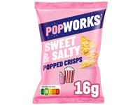 Een Chips Popworks Sweet Salty 16gr koop je bij MV Kantoortechniek B.V.