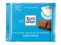 Een Chocolade Ritter Sport alpenmelk 100gr koop je bij NiceSupplies.nl