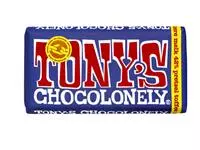 Chocolade Tony&#39;s Chocolonely donker melk pretzel toffee reep 180gr