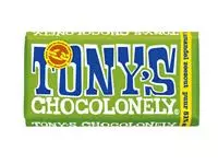 Een Chocolade Tony&#39;s Chocolonely puur amandel zeezout reep 180gr koop je bij MV Kantoortechniek B.V.