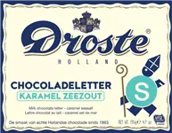 Chocoladeletter Droste melk karamel zeezout &quot;S&quot; 135gr