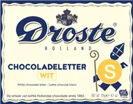 Chocoladeletter Droste wit &quot;S&quot; 135gr