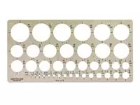 Een Cirkelsjabloon Linex 39 cirkels met inktvoetjes 1-35mm grijs koop je bij Totaal Kantoor Goeree
