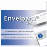 Dubbele kaart Papyrus Envelpack Design vierkant 130x130mm wit 894466