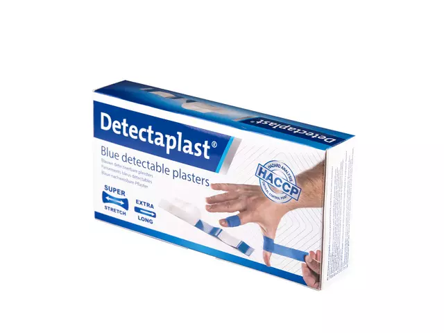 Elastische blauwe textielpleister Detectaplast 180x20mm 100 stuks