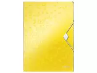 Een Elastomap Leitz WOW A4 3 kleppen PP geel koop je bij Van Leeuwen Boeken- en kantoorartikelen