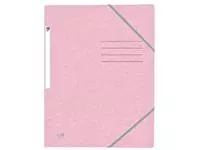 Een Elastomap Oxford Top File+ A4 3 kleppen 390gr pastel roze koop je bij Goedkope Kantoorbenodigdheden