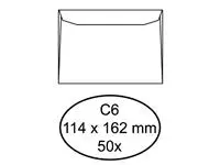 Envelop Hermes bank C6 114x162mm zelfklevend wit pak à 50 stuks