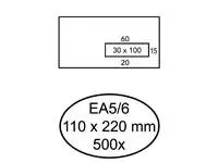 Een Envelop Quantore 110x220mm venster 3x10cm rechts 500stuks koop je bij MV Kantoortechniek B.V.