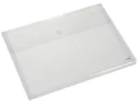 Een Enveloptas HF2 A4 330x250x30mm dwars PP transparant wit koop je bij Goedkope Kantoorbenodigdheden