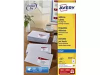 Een Etiket Avery J8160-100 63.5x38.1mm wit 2100stuks koop je bij Totaal Kantoor Goeree