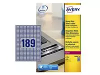 Een Etiket Avery L6008-20 25.4x10mm zilver 3780stuks koop je bij Van Hoye Kantoor BV