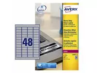 Etiket Avery L6009-20 45.7x21.2mm zilver 960stuks