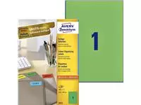Een Etiket Avery Zweckform 3472 210x297mm A4 groen 100stuks koop je bij Van Leeuwen Boeken- en kantoorartikelen