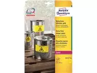 Een Etiket Avery Zweckform L6111-20 210x297mm geel 20stuks koop je bij Kantoorvakhandel van der Heijde