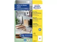 Een Etiket Avery Zweckform LR3655-10 210x148mm recycled wit 20stuks koop je bij Van Leeuwen Boeken- en kantoorartikelen